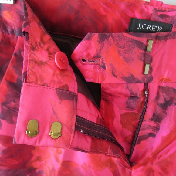 J.Crew Rose Floral Taffeta Cafe Capri Pant Size 0 - Picture 7 of 9